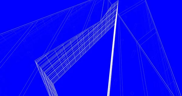 Mimari sanat konseptinde soyut çizgiler, minimum geometrik şekiller. 