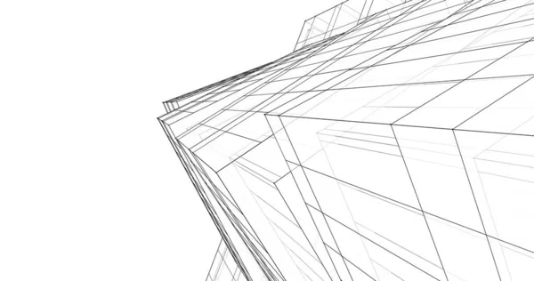 Lignes Dessin Abstraites Dans Concept Art Architectural Formes Géométriques Minimales — Photo