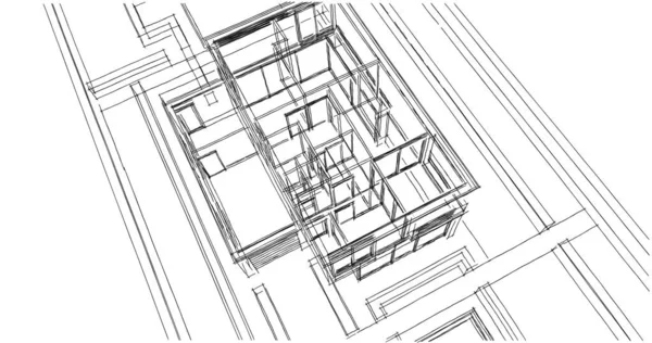 Abstraktní Architektonická Tapeta Digitální Pozadí — Stock fotografie