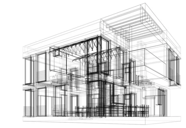 建筑墙纸设计 数字概念背景 — 图库照片