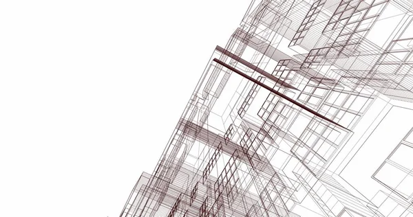 Mimari sanat konseptinde soyut çizgiler, minimum geometrik şekiller. 