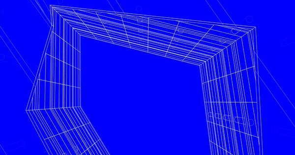 Mimari sanat konseptinde soyut çizgiler, minimum geometrik şekiller. 