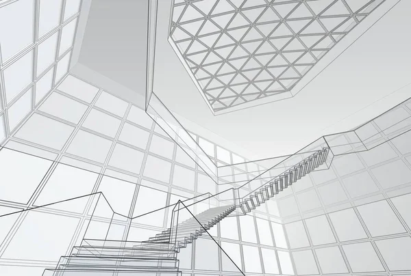 Mimari sanat konseptinde soyut çizgiler, minimum geometrik şekiller. 