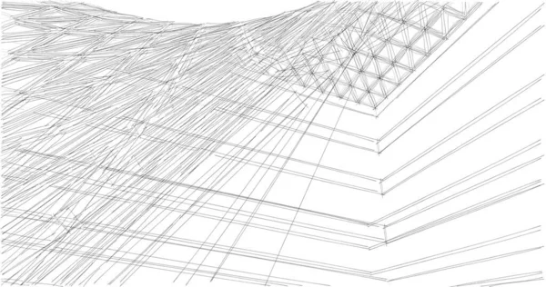 Abstract drawing lines in architectural art concept, minimal geometrical shapes.