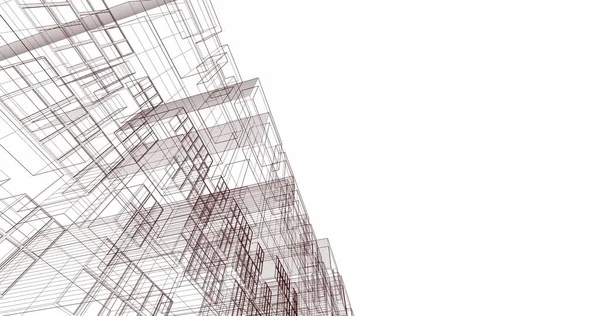 Mimari sanat konseptinde soyut çizgiler, minimum geometrik şekiller. 