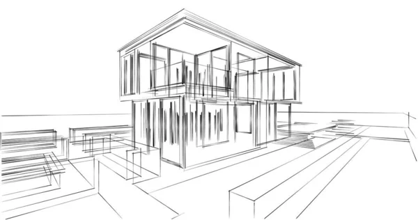 Abstraktní Architektonická Tapeta Digitální Pozadí — Stock fotografie