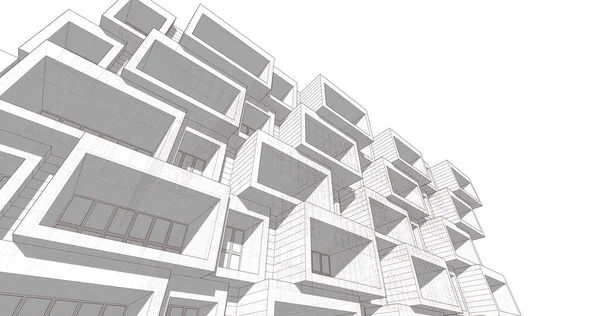 Mimari sanat konseptinde soyut çizgiler, minimum geometrik şekiller. 