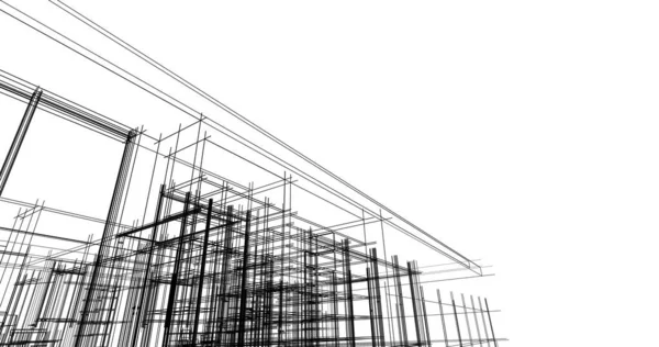 Architecture Illustration Design Building Construction Plan — Stock Photo, Image