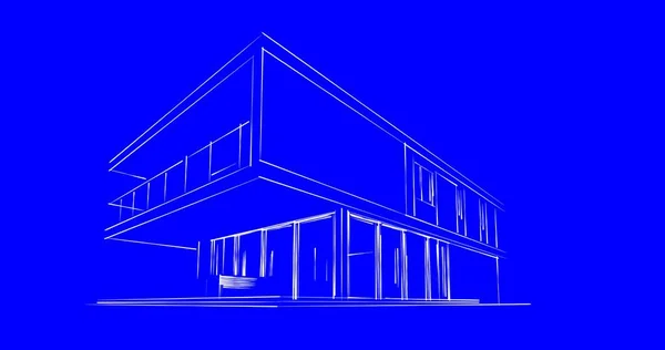 建築計画の3D建築イラストデザイン — ストック写真