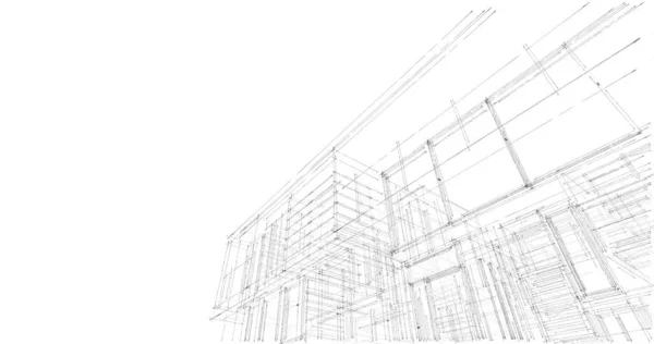 Progettazione Illustrazione Architettura Del Piano Costruzione Dell Edificio — Foto Stock