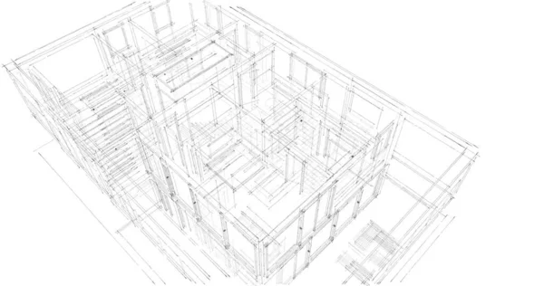 Architecture Illustration Conception Plan Construction Bâtiment — Photo