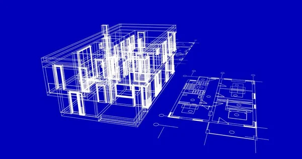 Fodrad Arkitektoniska Tapeter Digital Bakgrund — Stockfoto