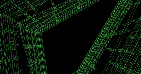 Mimari sanat konseptinde soyut çizgiler, minimum geometrik şekiller. 