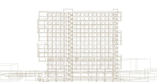 Abstraktní Architektonická Tapeta Digitální Pozadí — Stock fotografie