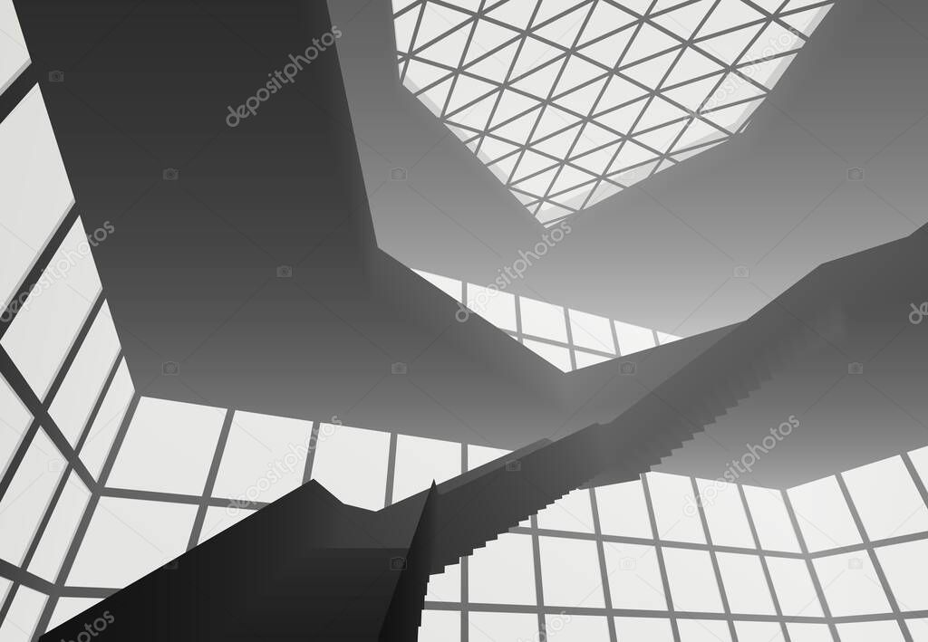 abstract architectural wallpaper design, digital concept background