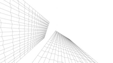 minimal 3d mimari şekillerde hareket etmek