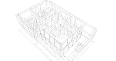 İnşaat planının 3B mimari tasarımı