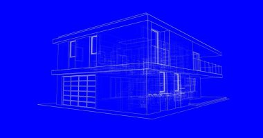 İnşaat planının 3B mimari tasarımı