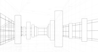 soyut mimari duvar kağıdı tasarımı, dijital konsept arkaplan