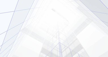 Mimari sanat konseptinde soyut çizgiler, minimum geometrik şekiller. 