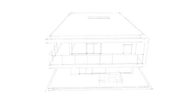 İnşaat planının 3B mimari tasarımı