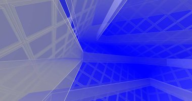 Mimari sanat konseptinde soyut çizgiler, minimum geometrik şekiller. 