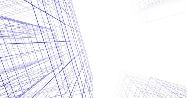 Mimari sanat konseptinde soyut çizgiler, minimum geometrik şekiller. 