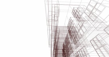 Mimari sanat konseptinde soyut çizgiler, minimum geometrik şekiller. 