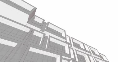 Mimari sanat konseptinde soyut çizgiler, minimum geometrik şekiller. 