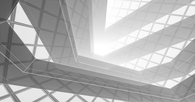 Mimari sanat konseptinde soyut çizgiler, minimum geometrik şekiller. 