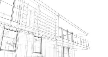 İnşaat planının 3B mimari tasarımı