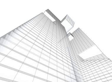 Mimari sanat konseptinde soyut çizgiler, minimum geometrik şekiller. 