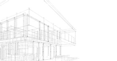 İnşaat planının 3B mimari tasarımı