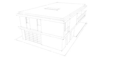 İnşaat planının 3B mimari tasarımı