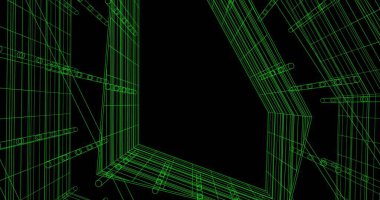 Mimari sanat konseptinde soyut çizgiler, minimum geometrik şekiller. 