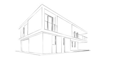 İnşaat planının 3B mimari tasarımı