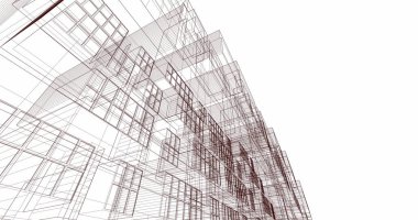 Mimari sanat konseptinde soyut çizgiler, minimum geometrik şekiller. 