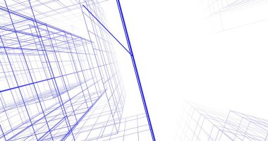 Mimari sanat konseptinde soyut çizgiler, minimum geometrik şekiller. 