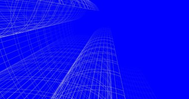 Mimari sanat konseptinde soyut çizgiler, minimum geometrik şekiller. 