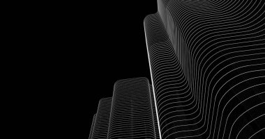 Mimari sanat konseptinde soyut çizgiler, minimum geometrik şekiller. 