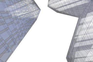 Mimari sanat konseptinde soyut çizgiler, minimum geometrik şekiller. 