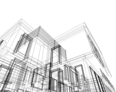 soyut mimari duvar kağıdı tasarımı, dijital konsept arkaplan