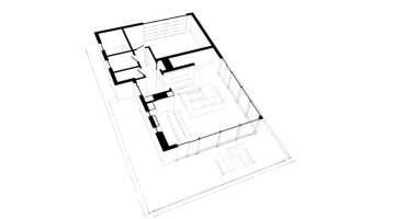 İnşaat planının 3B mimari tasarımı