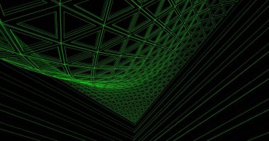 Mimari sanat konseptinde soyut çizgiler, minimum geometrik şekiller. 