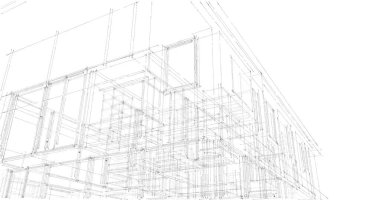 İnşaat planının 3B mimari tasarımı