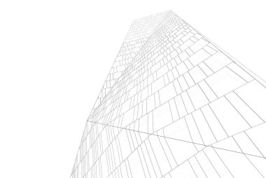 Mimari sanat konseptinde soyut çizgiler, minimum geometrik şekiller. 