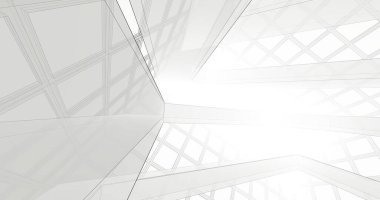 Mimari sanat konseptinde soyut çizgiler, minimum geometrik şekiller. 