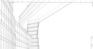 Mimari sanat konseptinde soyut çizgiler, minimum geometrik şekiller. 