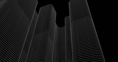 Mimari sanat konseptinde soyut çizgiler, minimum geometrik şekiller. 