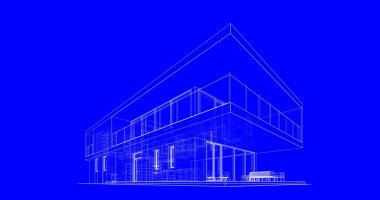 İnşaat planının 3B mimari tasarımı